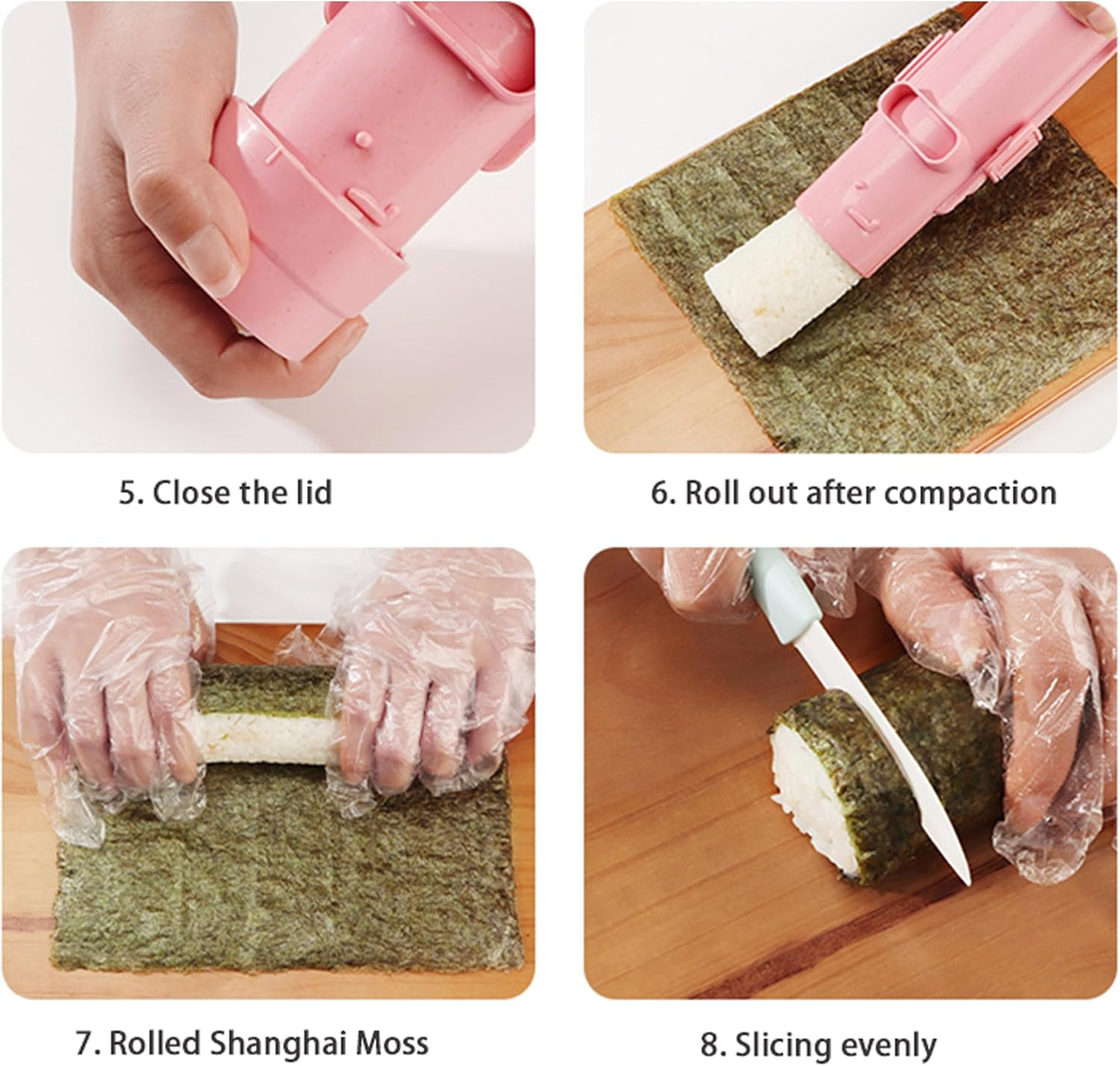 Molde para Sushi – Maquina para Preparar Rollos con Arroz, Verduras y Carne | Herramienta Perfecta para Principiantes y Amantes del Sushi